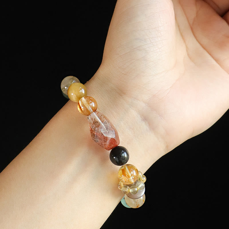KarmaRipple's Super Seven Gemstone Topaz Obsidian Tiger Eye Positivity Bracelet p14
