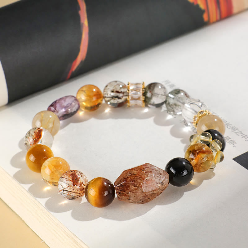 KarmaRipple's Super Seven Gemstone Topaz Obsidian Tiger Eye Positivity Bracelet p3