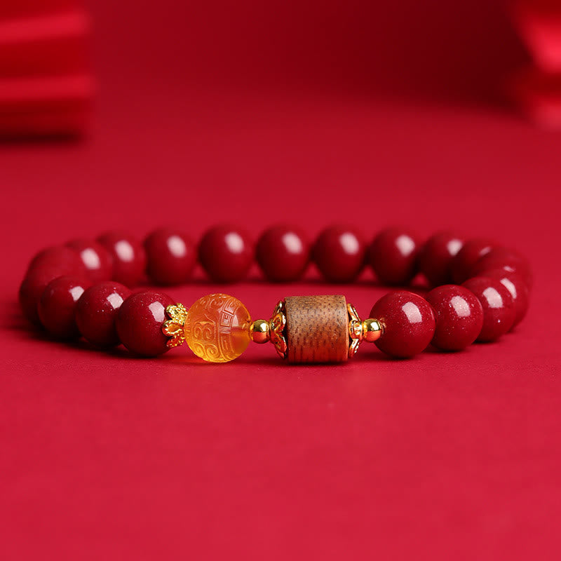 KarmaRipple's Cinnabar Amber Agarwood Blessing Bracelet p16
