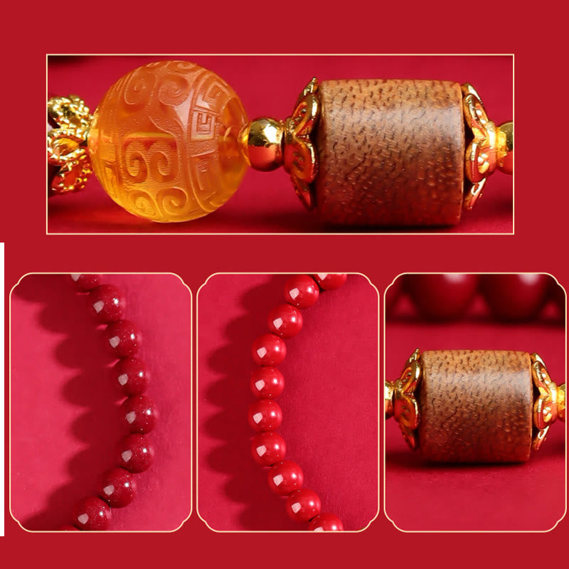 KarmaRipple's Cinnabar Amber Agarwood Blessing Bracelet p8