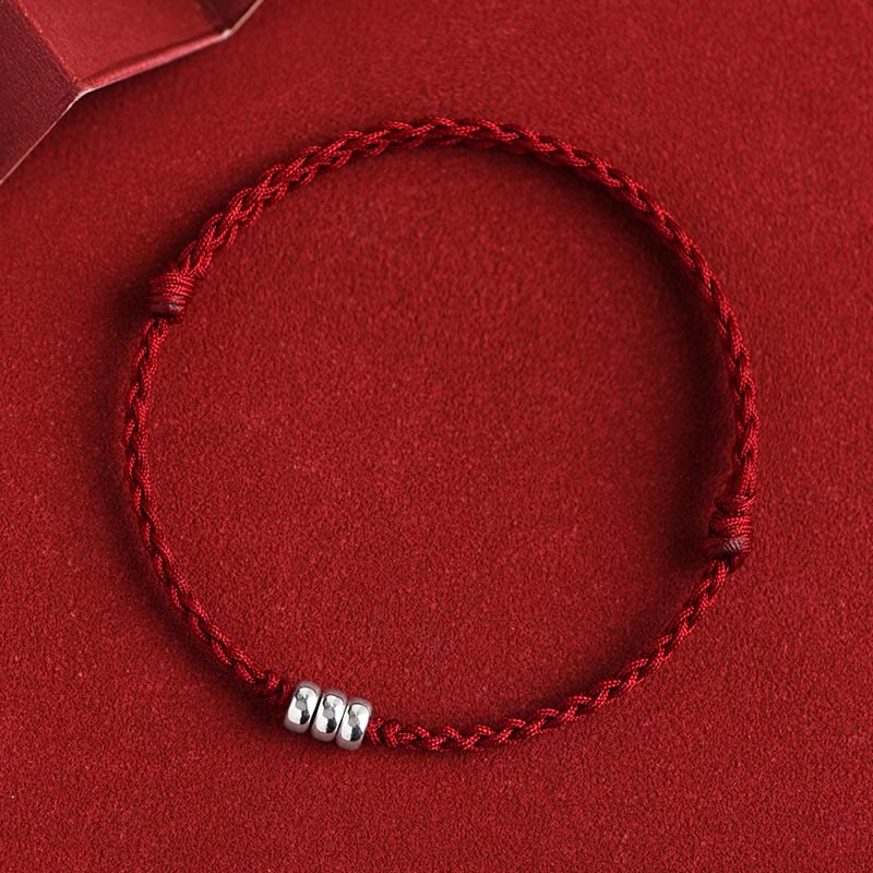 KarmaRipple's 925 Sterling Silver Beadwork Protection Fortune Woven Bracelet Anklet p1