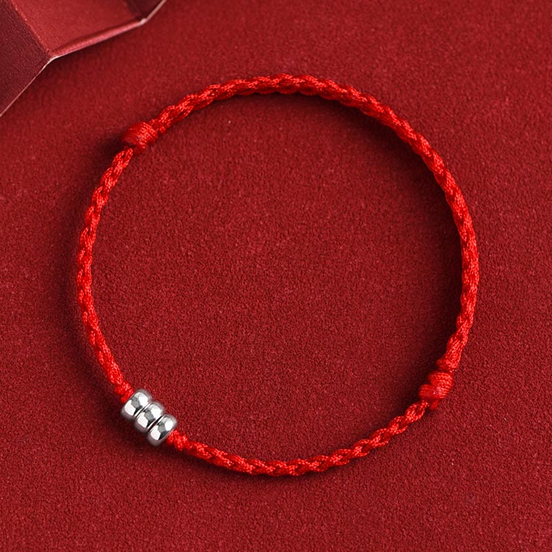 KarmaRipple's 925 Sterling Silver Beadwork Protection Fortune Woven Bracelet Anklet p3