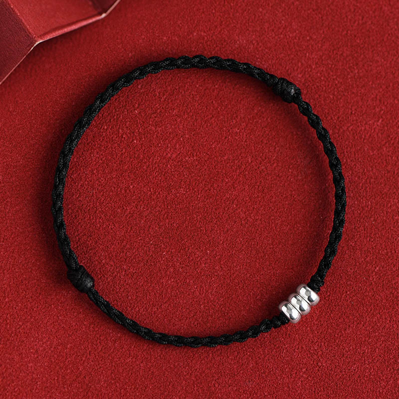 KarmaRipple's 925 Sterling Silver Beadwork Protection Fortune Woven Bracelet Anklet p24
