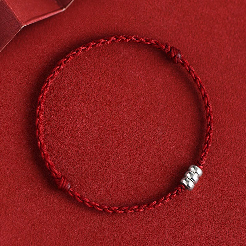 KarmaRipple's 925 Sterling Silver Beadwork Protection Fortune Woven Bracelet Anklet p2