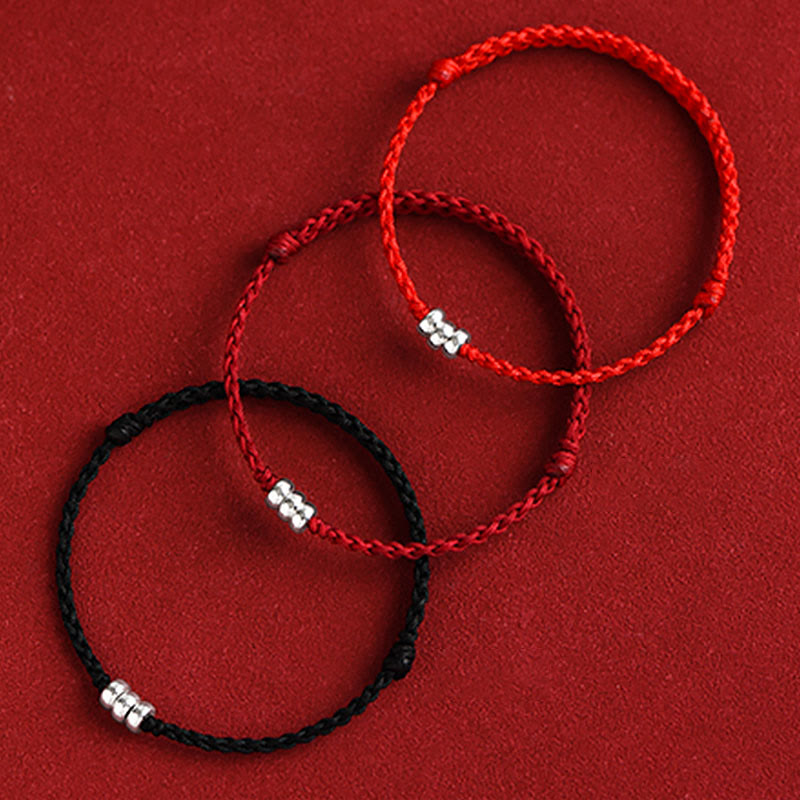 KarmaRipple's 925 Sterling Silver Beadwork Protection Fortune Woven Bracelet Anklet p8