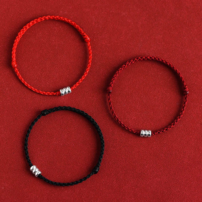 KarmaRipple's 925 Sterling Silver Beadwork Protection Fortune Woven Bracelet Anklet p17