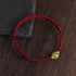 Dark Red Rope / Hetian Jade 999 Gold Beads / Bracelet(Wrist Circumference 13-18cm)