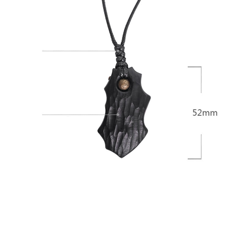 KarmaRipple's Ebony Wood Irregular Shape Bronze Bead Peace Calm Pendant Necklace p5