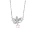 925 Sterling Silver White Gold Lotus