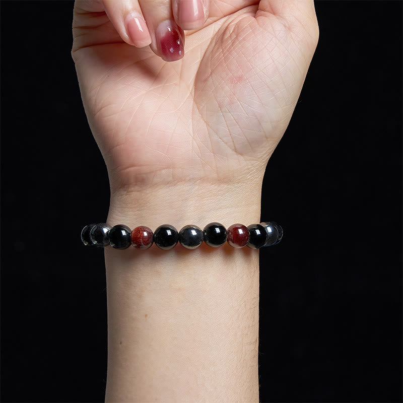 KarmaRipple's Authentic Tiger's Eye Obsidian Hematite Positive Powerful Bracelet p16