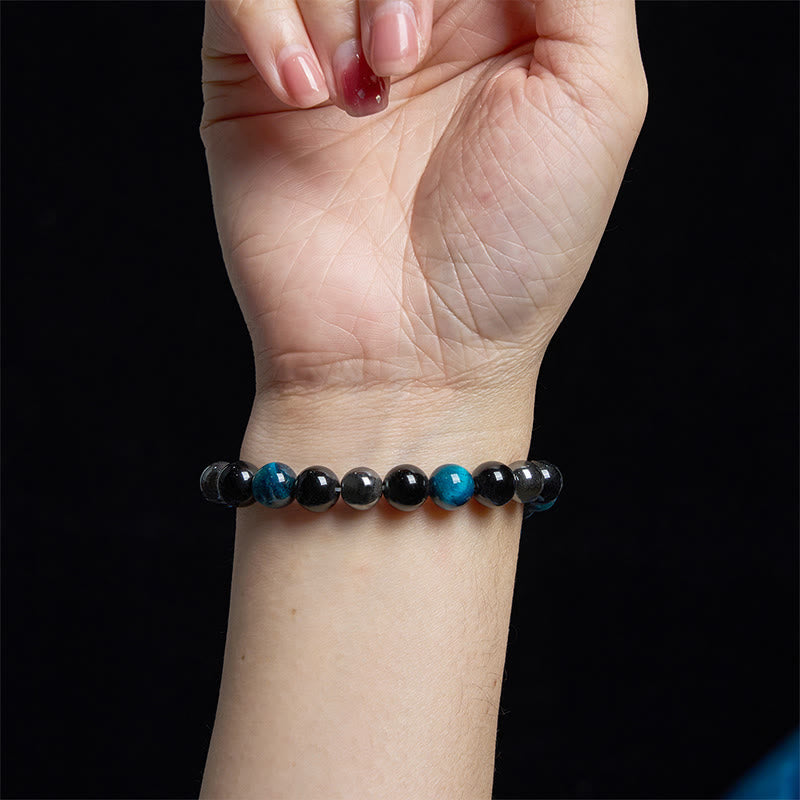 KarmaRipple's Authentic Tiger's Eye Obsidian Hematite Positive Powerful Bracelet p27