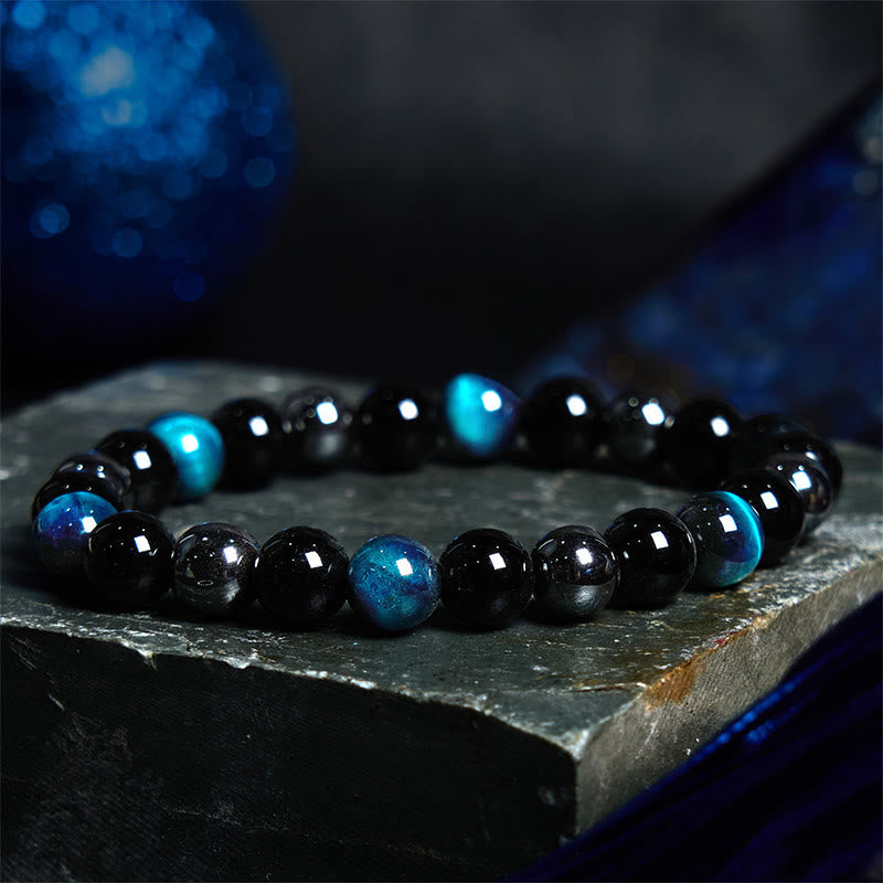 KarmaRipple's Authentic Tiger's Eye Obsidian Hematite Positive Powerful Bracelet p32