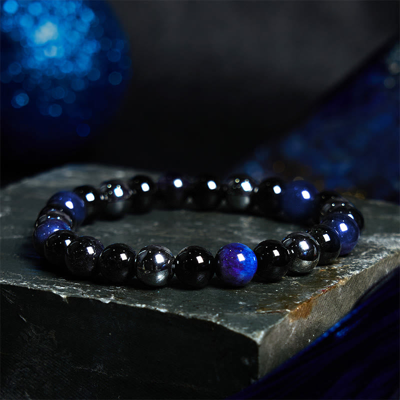 KarmaRipple's Authentic Tiger's Eye Obsidian Hematite Positive Powerful Bracelet p31