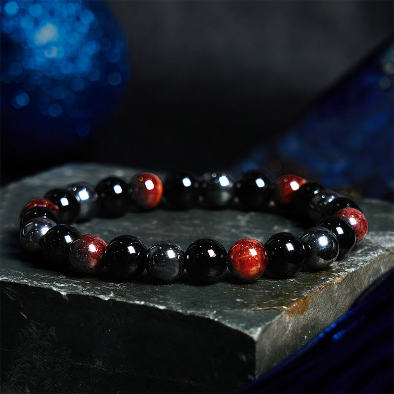 KarmaRipple's Authentic Tiger's Eye Obsidian Hematite Positive Powerful Bracelet p30