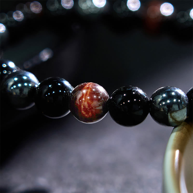KarmaRipple's Authentic Tiger's Eye Obsidian Hematite Positive Powerful Bracelet p15