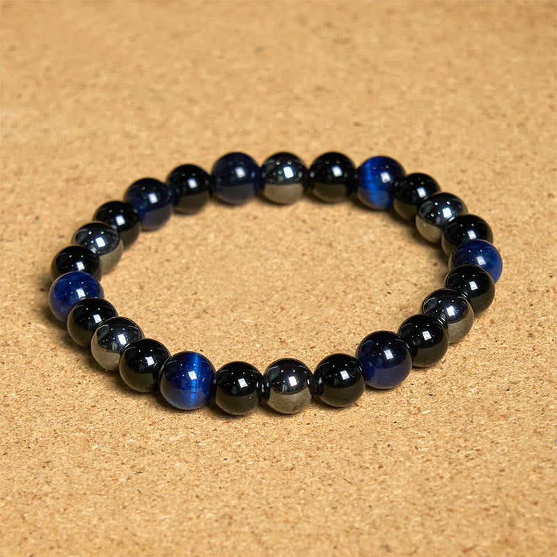 KarmaRipple's Authentic Tiger's Eye Obsidian Hematite Positive Powerful Bracelet p23