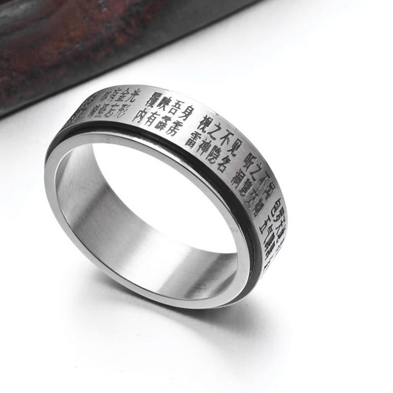 KarmaRipple's Bagua Yin Yang Chinese Characters Titanium Steel Balance Rotatable Ring p5