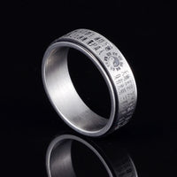 KarmaRipple's Bagua Yin Yang Chinese Characters Titanium Steel Balance Rotatable Ring