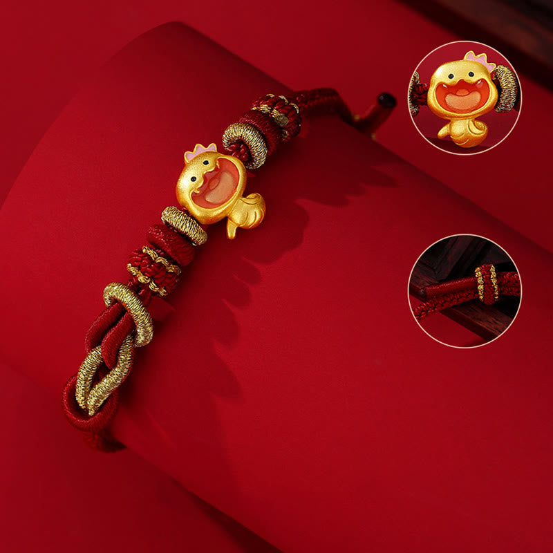 KarmaRipple's Red String 925 Sterling Silver Year of the Snake Cute Crown Snake Strength Bracelet p4