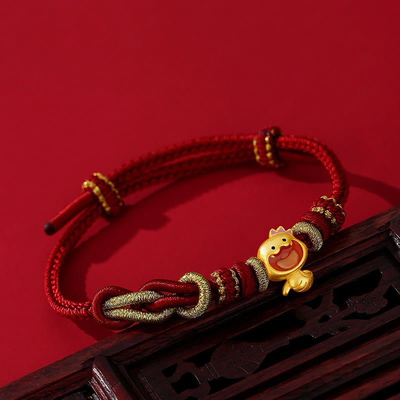 KarmaRipple's Red String 925 Sterling Silver Year of the Snake Cute Crown Snake Strength Bracelet p3