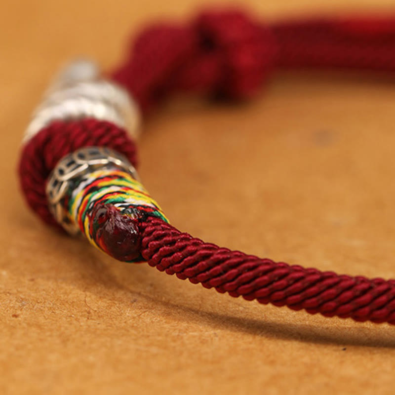 KarmaRipple's Red String 925 Sterling Silver Year of the Snake Coin Ring Snake Fortune Bracelet p4