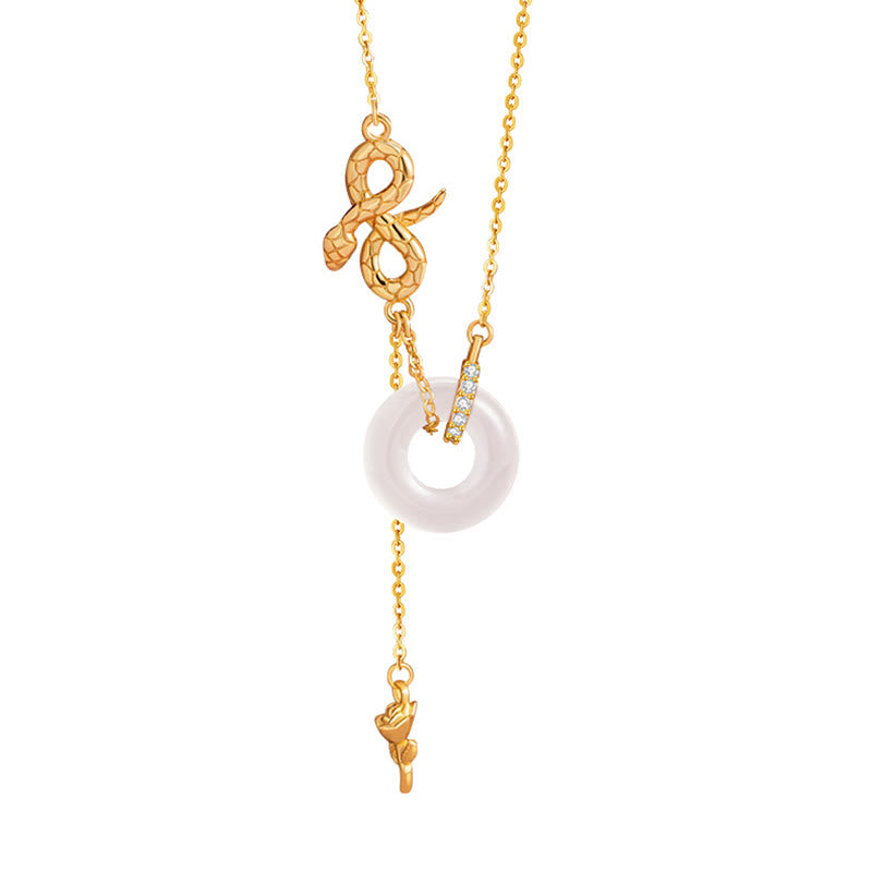 KarmaRipple's Chalcedony 925 Sterling Silver Year of the Snake Rose Balance Pendant Necklace p14