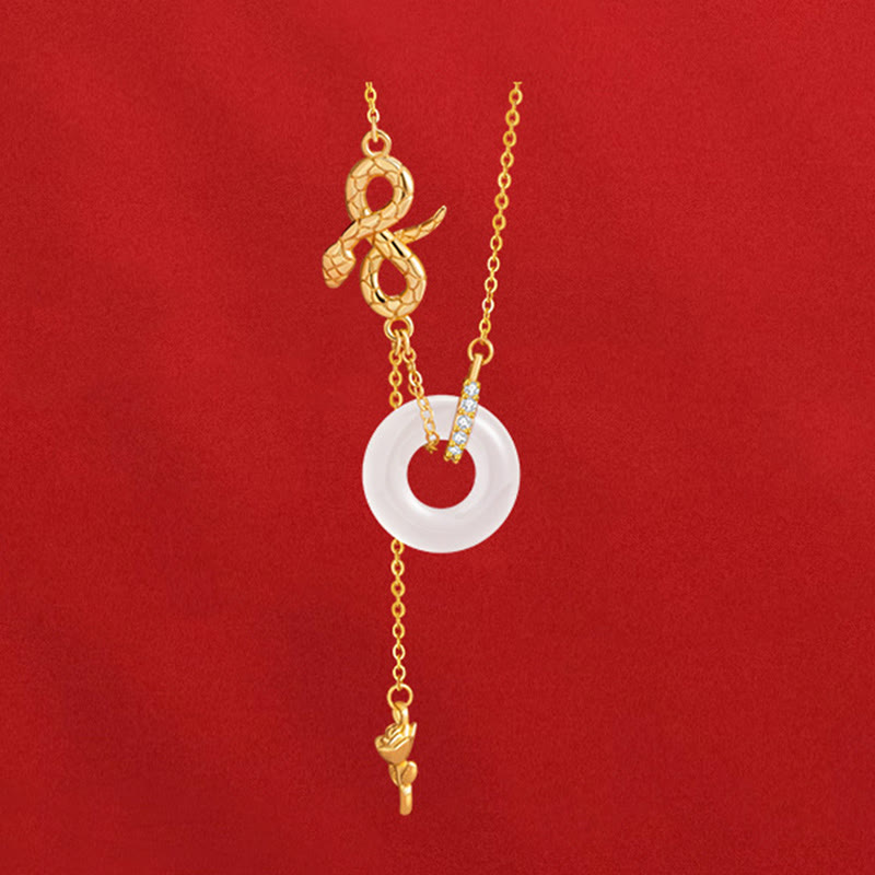 KarmaRipple's Chalcedony 925 Sterling Silver Year of the Snake Rose Balance Pendant Necklace p12