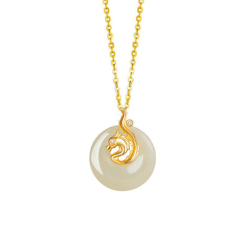 KarmaRipple's Chinese Zodiac Hetian Jade 925 Sterling Silver Abundance Pendant Necklace p36