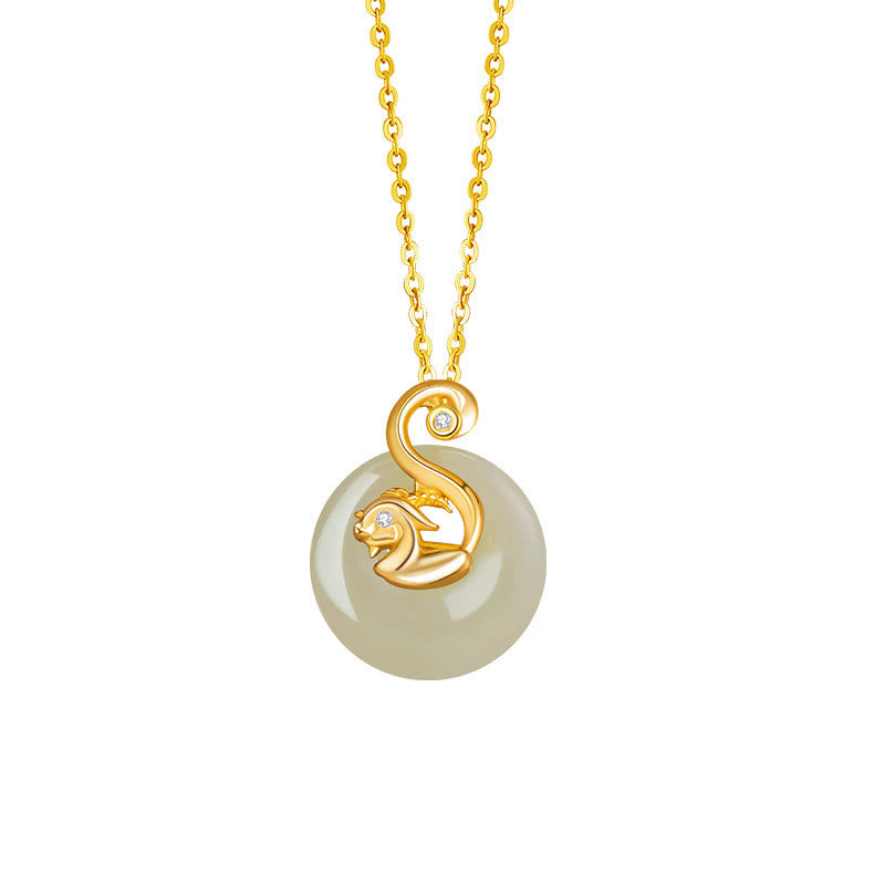 KarmaRipple's Chinese Zodiac Hetian Jade 925 Sterling Silver Abundance Pendant Necklace p39
