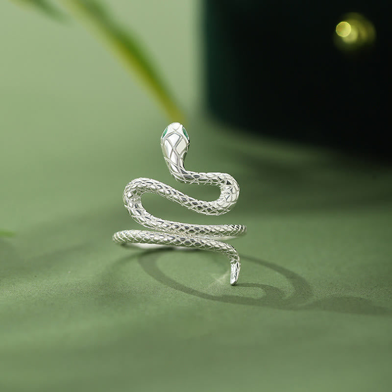 KarmaRipple's 925 Sterling Silver Year of the Snake Calm Pendant Necklace Ring Earrings Set p12