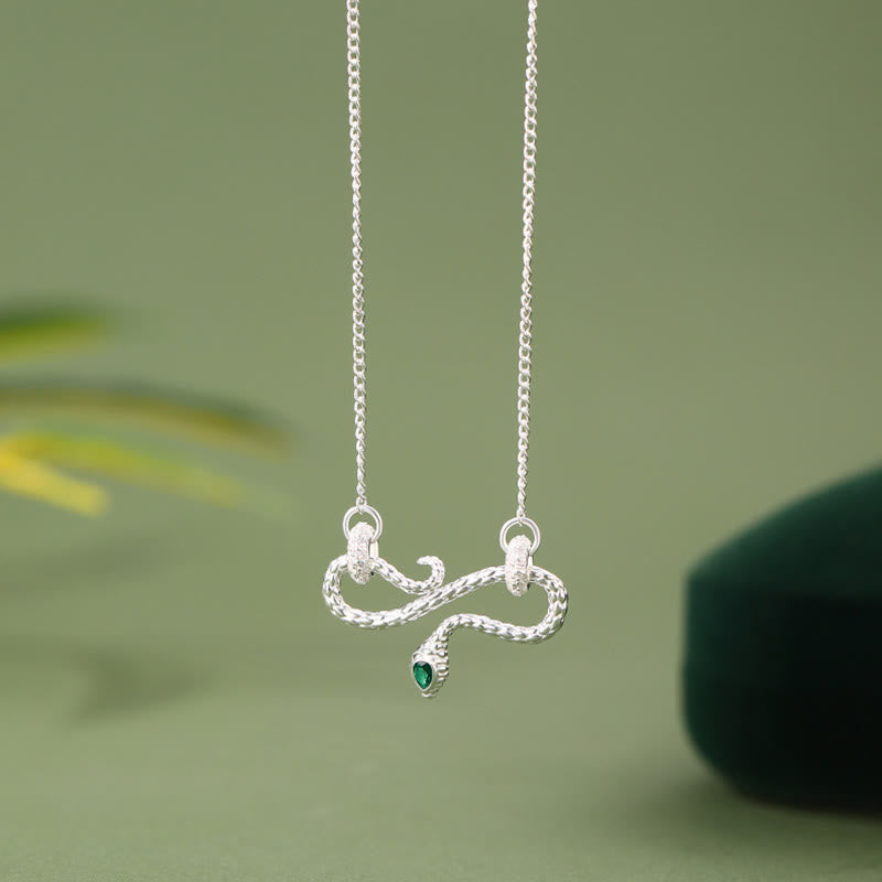 KarmaRipple's 999 Sterling Silver Year of the Snake Coiling Snake Infinite Symbol Blessing Pendant Necklace p10