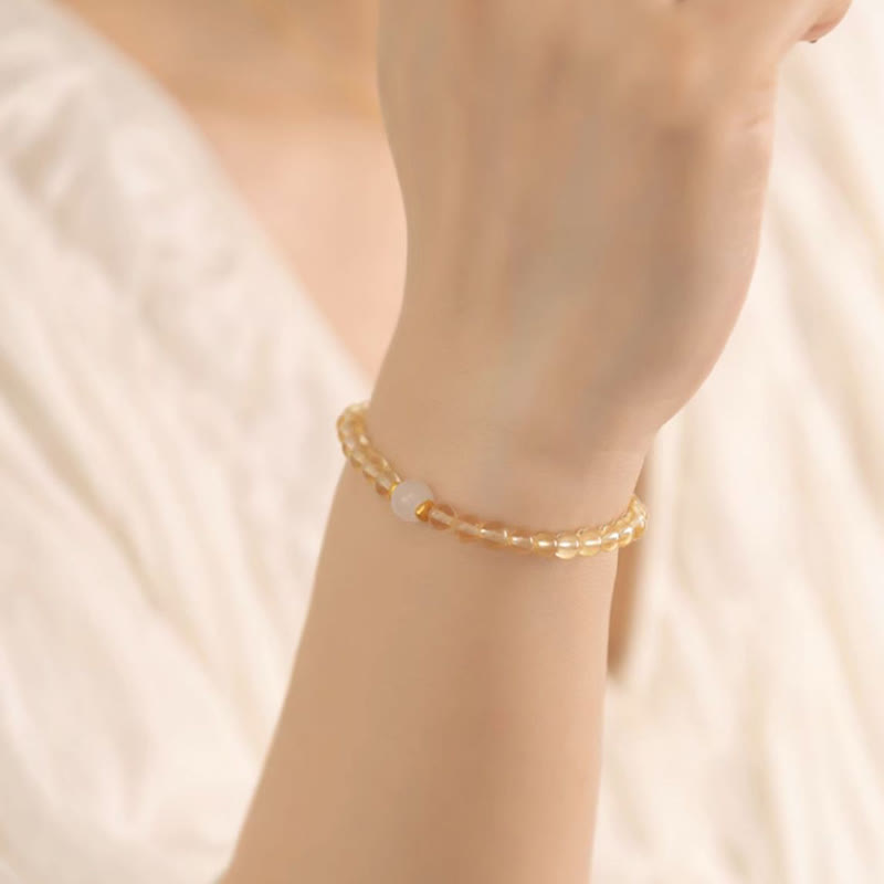 KarmaRipple's Small Citrine Jade Beadwork Prosperity Bracelet p7