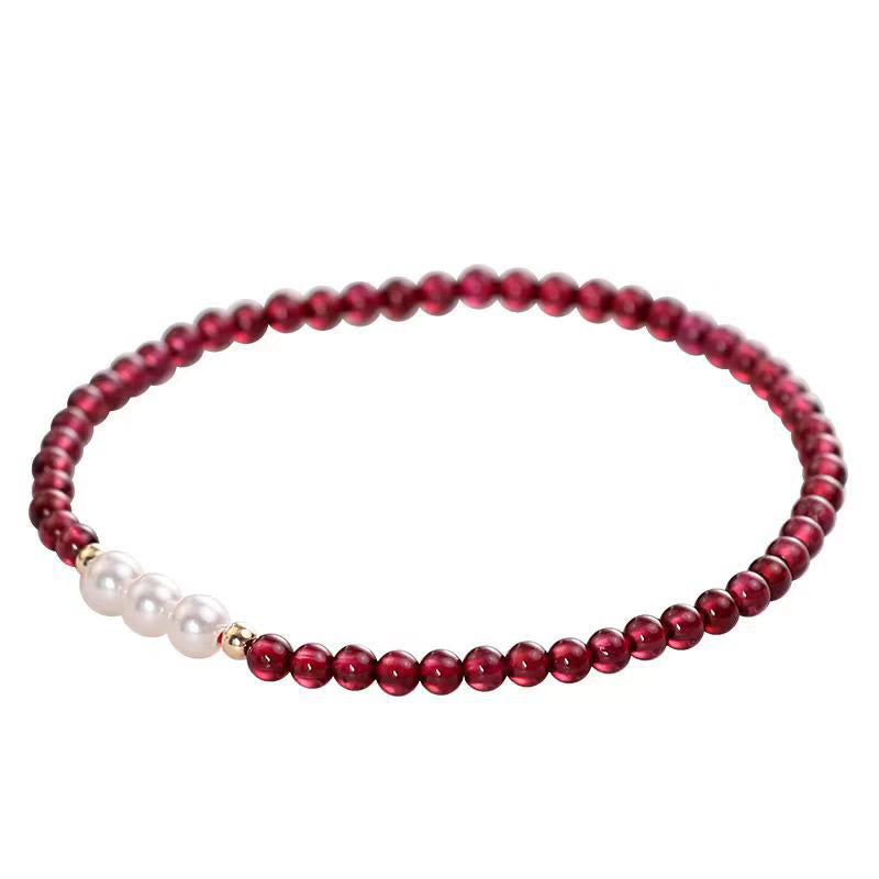 KarmaRipple's Authentic Small Garnet Pearl Beadwork Protection Bracelet p6