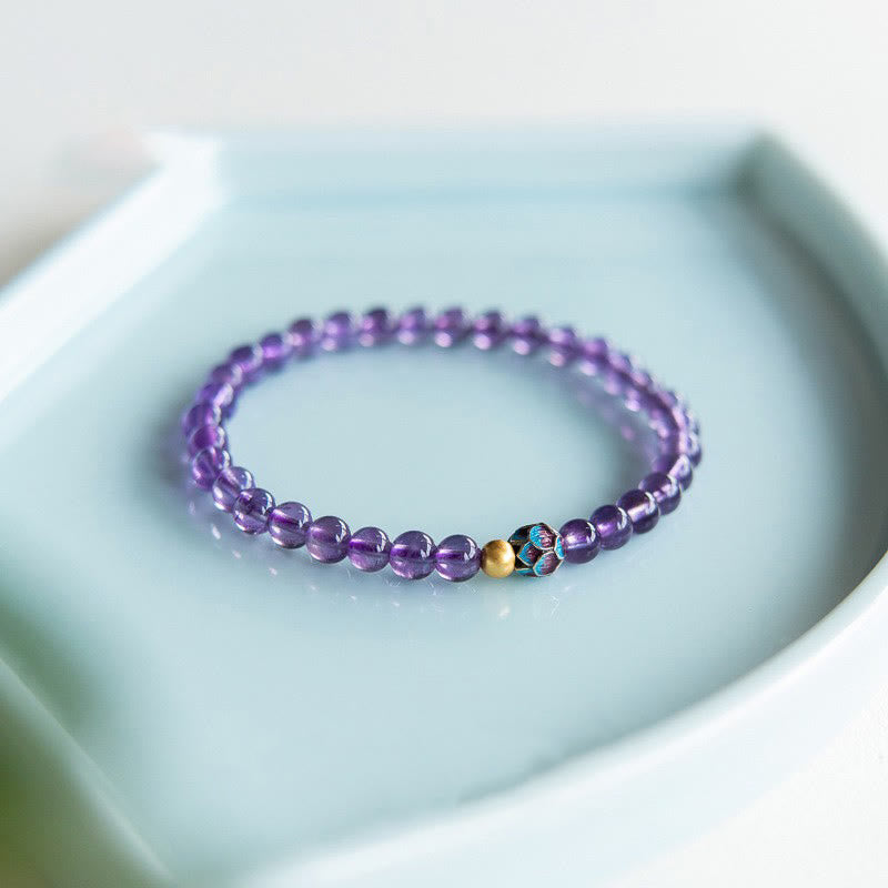 KarmaRipple's Authentic Amethyst Lotus Spiritual Awareness Bracelet p3