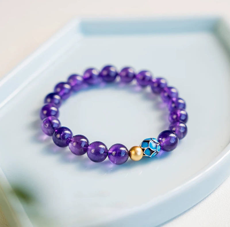 KarmaRipple's Authentic Amethyst Lotus Spiritual Awareness Bracelet p17