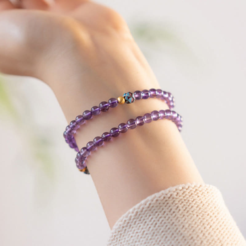 KarmaRipple's Authentic Amethyst Lotus Spiritual Awareness Bracelet p6