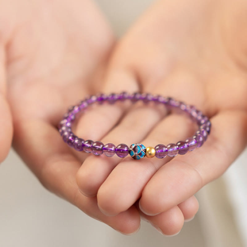 KarmaRipple's Authentic Amethyst Lotus Spiritual Awareness Bracelet p4