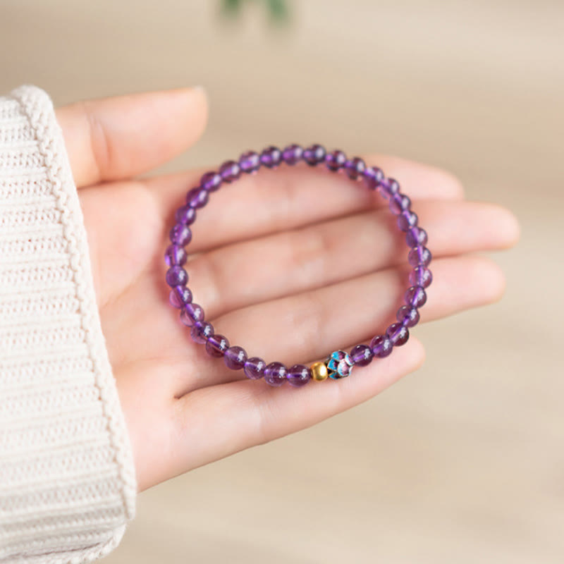 KarmaRipple's Authentic Amethyst Lotus Spiritual Awareness Bracelet p11