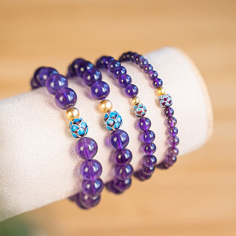 KarmaRipple's Authentic Amethyst Lotus Spiritual Awareness Bracelet p13