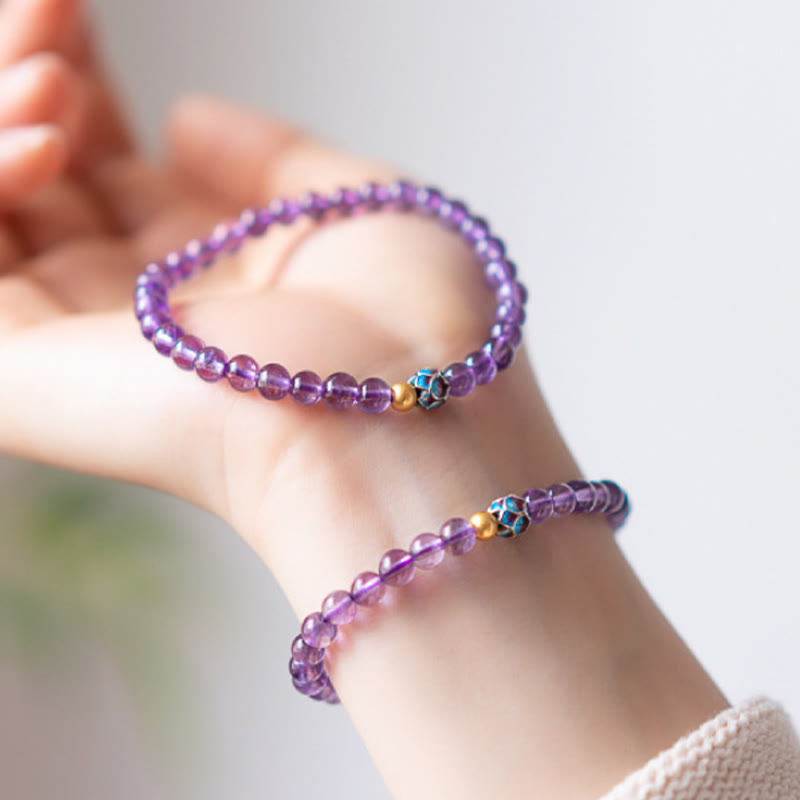 KarmaRipple's Authentic Amethyst Lotus Spiritual Awareness Bracelet p5