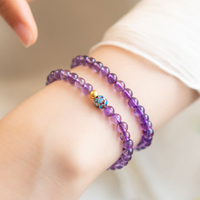 KarmaRipple's Authentic Amethyst Lotus Spiritual Awareness Bracelet p9