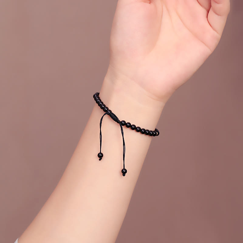 KarmaRipple's Small Black Obsidian Beadwork Fulfillment Rope Bracelet p7