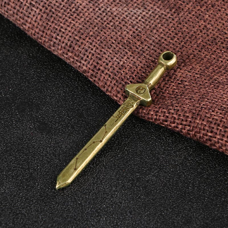 KarmaRipple's Vintage Yin Yang Bronze Brass Sword Balance Pendant Necklace p3