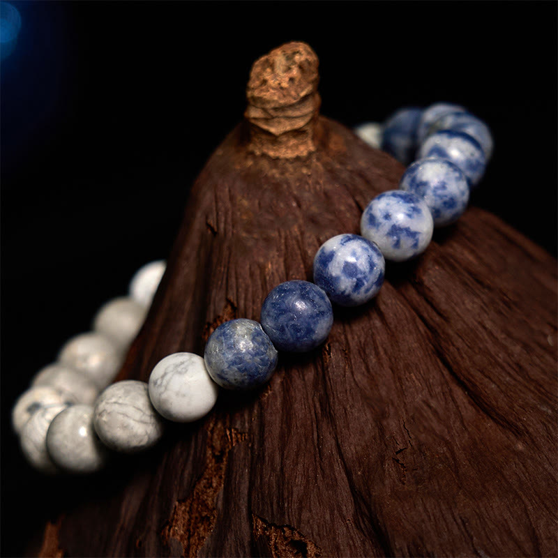 KarmaRipple's Sodalite Picasso Jasper Ivory Turquoise Intuition Bracelet p4