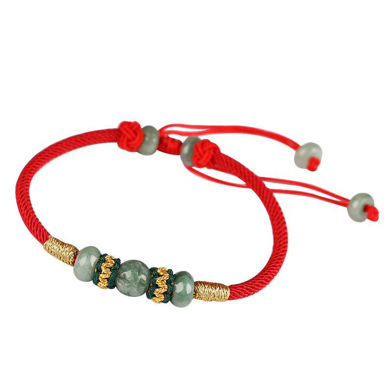 KarmaRipple's Jade Abacus Bead Prosperity Red String Rope Bracelet p19