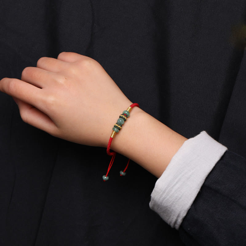 KarmaRipple's Jade Abacus Bead Prosperity Red String Rope Bracelet p10