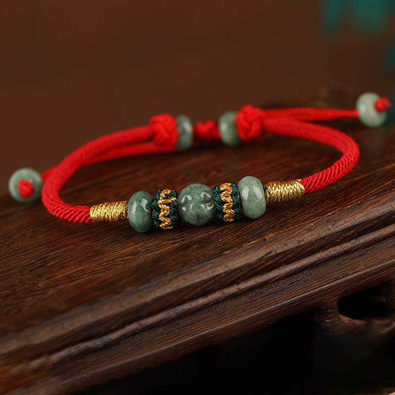 KarmaRipple's Jade Abacus Bead Prosperity Red String Rope Bracelet p3