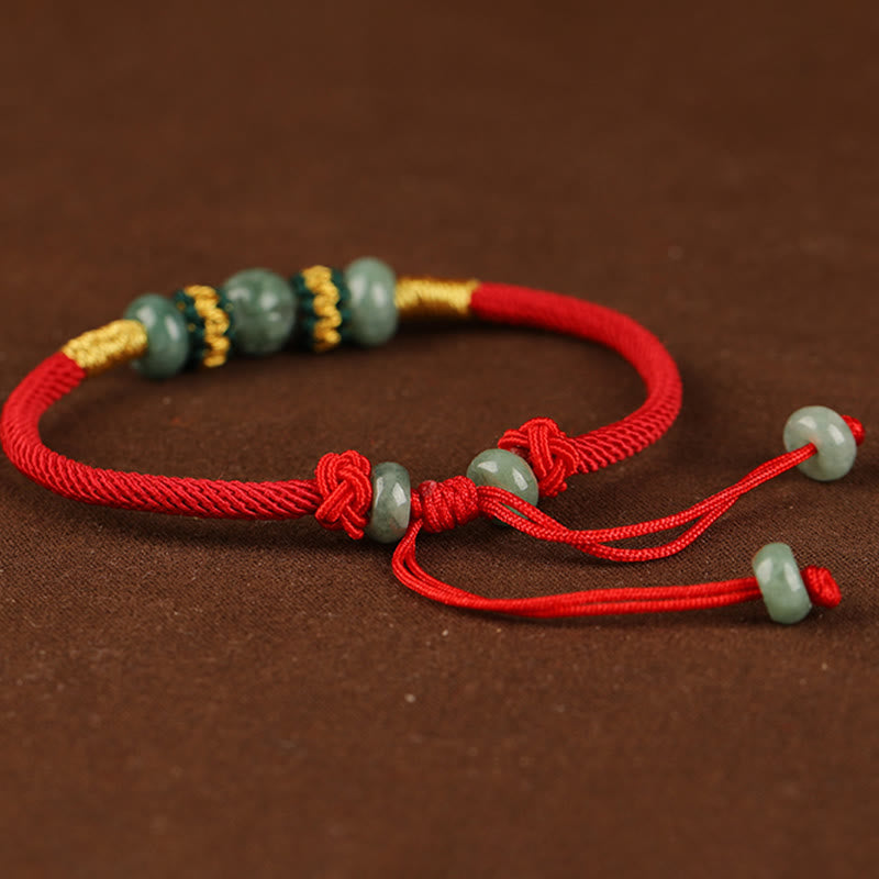 KarmaRipple's Jade Abacus Bead Prosperity Red String Rope Bracelet p4