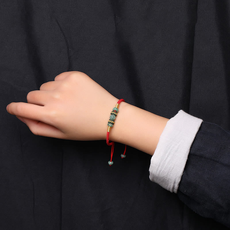 KarmaRipple's Jade Abacus Bead Prosperity Red String Rope Bracelet p5
