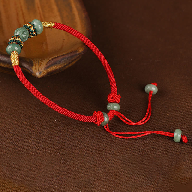 KarmaRipple's Jade Abacus Bead Prosperity Red String Rope Bracelet p13